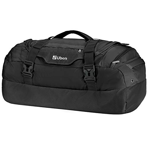 Ubon Travel Duffle Bag Duffel Bags for Luggage Gym Sports Camping Travelling (Black,55L)