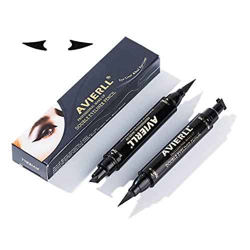 AVIERLL Winged Eyeliner Stamp-2 Pens, Smudge Proof Waterproof Long Lasting quick flick wingliner, Vamp Style Wing Eye Liner Pen Black (Left and Right)