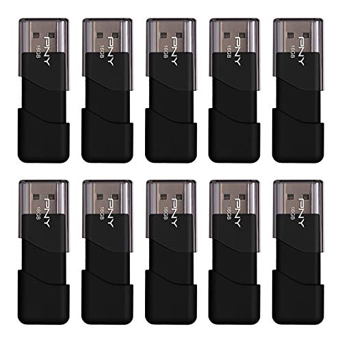 PNY 16GB Attaché 3 USB 2.0 Flash Drive 10 Count(Pack of 1), BLACK