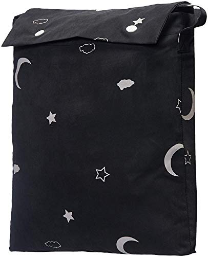 Amazon Basics Portable Travel Window Blackout Curtain Shades with Suction Cups-Black, 1-Pack, 78 by 50 inches - 1 Pack, Moon and Stars