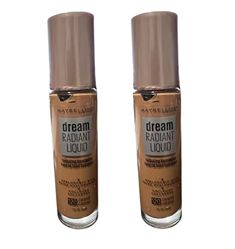 Pack of 2 Maybelline New York Dream Radiant Liquid Hydrating Foundation, Caramel # 120