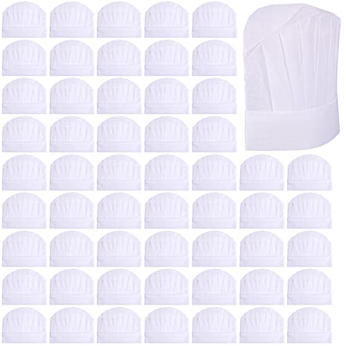 Jeyiour 150 Pieces Kids Chef Hat Adjustable School Cooking Cap for Children White bakers hat for kids Toddler Boys Girls Kitchen Baking Home Restaurant