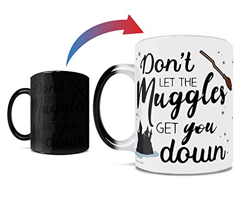 Morphing Mugs Harry Potter - Don't Let the Muggles Get You Down - Quote - 11 oz Heat Sensitive Mug – Ceramic Color Changing Coffee Tea Mug