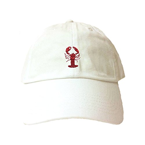 Go All Out Adjustable White Adult Lobster Embroidered Dad Hat