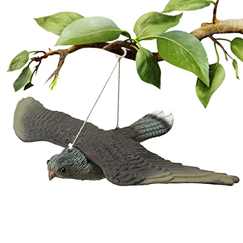 Flying Falcon Decoy Lifelike Flying Hawk Decoy Bird Deterrent with Hanging Strings Fake Scarer Control Cat Bird Repeller for Garden Decoration Garden Decorations