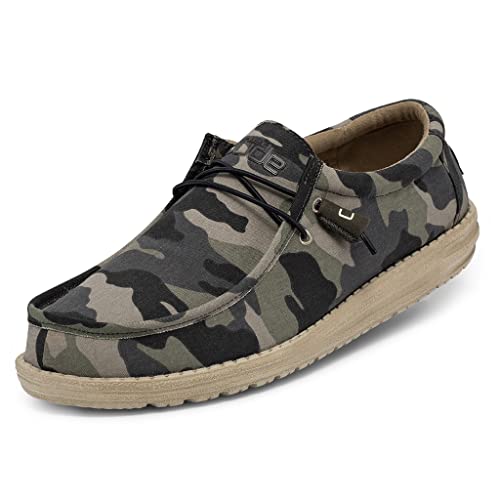 Hey Dude Men's Wally Camo Size 12 | Men’s Shoes | Men's Lace Up Loafers | Comfortable & Light-Weight