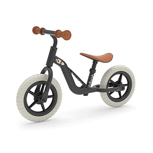 Chillafish Charlie Lightweight Toddler Balance Bike, Balance Trainer for Children 18-48 Months, Learn to Ride with 10-Inch No-Puncture Tires, Adjustable Seat and Carry Handle, Black