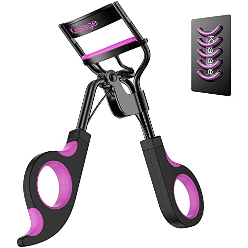 Kaasage Eyelash Curler with Pads - Lash Curler with 5 Extra Silicone Replacement Pads, Achieve Perfect Curls in 5 Seconds
