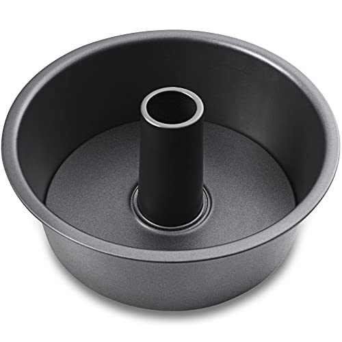 HONGBAKE Angel Food Cake Pan with Removable Bottom, 10 Inch Tube Pan, Nonstick Pound Cake Pans for Baking, Chiffon Cake Mold, 16-Cup, Heavy Duty - Dark Grey