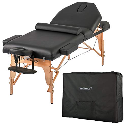 BestMassage Massage Table Massage Bed 4' Pad Portable Reiki Portable Massage Table w/ 77' Long Solid Wood Frame
