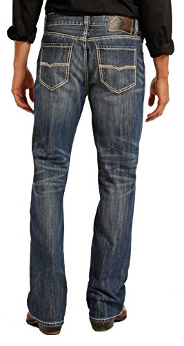Rock & Roll Denim Relaxed Fit Straight Bootcut Jeans #M0S8553 34 W x 32 L
