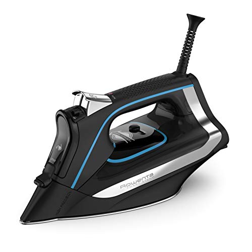Rowenta Smart Temp Stainless Steel Soleplate Steam Iron for Clothes 380 Microsteam Holes, Cotton, Wool, Poly, Silk, Linen, Nylon 1725 Watts Ironing, Fabric Steamer, Powerful, Auto-Off DW3261
