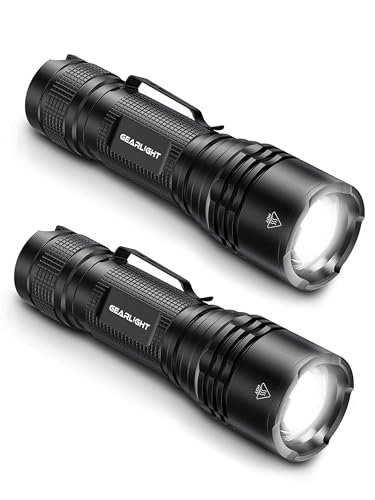 GearLight LED Tactical Flashlights High Lumens - Mini Flashlights for EDC Carry - Compact Powerful Emergency Flashlights Made from Military-Grade Aluminum - Drop Resistant and Water Resistant