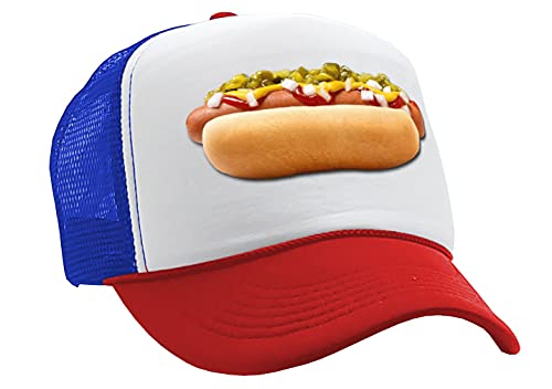 HOT Dog - Concession Truck fair Carnival Snack Food Mesh Trucker Cap Hat, RWB