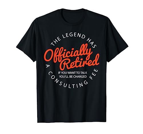 Legend Officially Retired' Men's Funny Retirement T-Shirt - Black, Classic Fit, Crew Neck