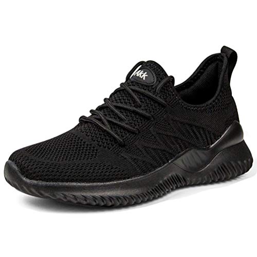 Akk Black Workout Sneakers for Women Memory Foam Shoes Slip On Walking Tennis Lightweight Gym Sports Sneakers Size 8.5