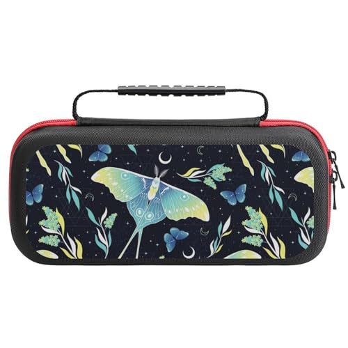 PUYWTIY Game Carrying Case Compatible with Nintendo Switch, Protective Cover Travel Bag with 20 Games Cartridges Protective Hard Shell, Goth Moon Butterfly