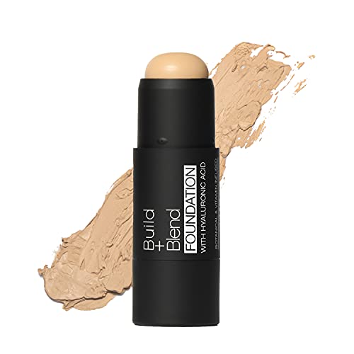 Palladio BUILD + BLEND Foundation Stick, Contour Stick for Face, Professional Makeup for Perfect Look, 0.25 Ounce (Natural Beige)