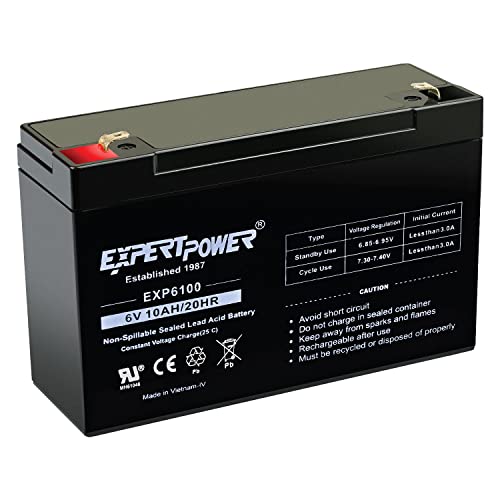 ExpertPower 6V 10AH Sealed Lead Acid (SLA) Battery with F1 Terminal