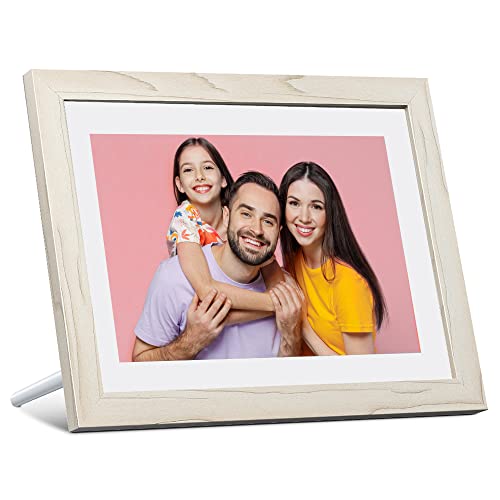 Dragon Touch Digital Picture Frame WiFi 10 inch IPS Touch Screen Digital Photo Frame Display, 32GB Storage, Auto-Rotate, Share Photos via App, Email, Cloud, Classic 10 White, XKS0001-WT-US2