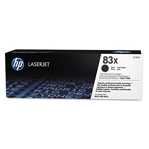 HP 83X Black High-yield Toner Cartridge | Works with HP LaserJet Pro M201, HP LaserJet Pro MFP M225 Series | CF283X