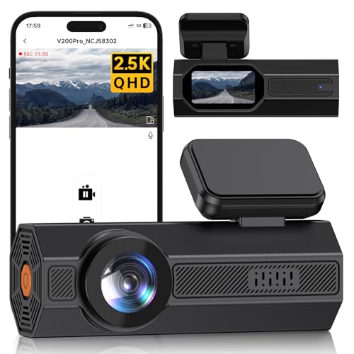 VEEMENT Dash Cam Front 2.5K: Mini Dash Cam for Cars, 1440P Car Camera with APP, 1.47” Display Dashcam, WiFi Dash Cam with WDR Night Vision, 24 Hours Parking Monitor Dashcams, 170°Wide, G-Sensor
