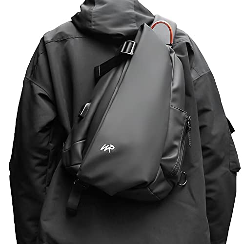 SUNMOP Sling Bag for Men Waterproof Crossbody Shoulder Bag for Men Sling Backpack Hiking Daypack One Strap Backpack with USB Charger