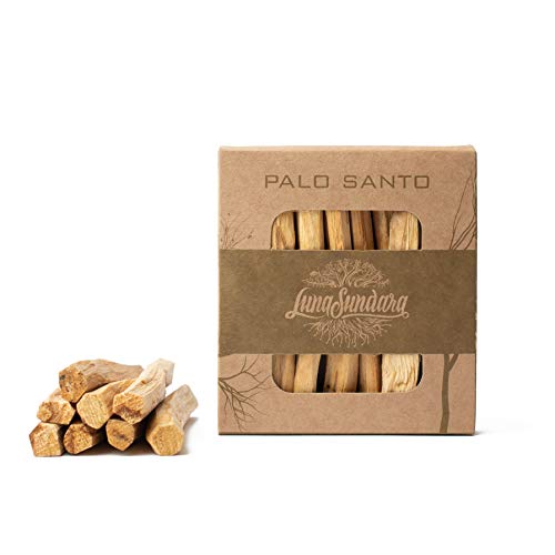 Luna Sundara Organic Wild Harvested Palo Santo Smudging Sticks from Ecuador Select High Resin Natural Incense Sticks Sustainable Packaging 8 Aromatic Sticks for Peace and Tranquility