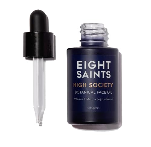 Eight Saints High Society Botanical Face Oil, Natural and Organic Anti Aging Facial Oil with Jojoba Oil, Vitamin E Oil, Marula Oil, and Neroli Oil, 1 Ounce