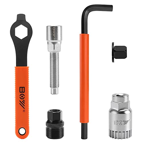 Bike Crank Puller + Bottom Bracket Remover + Bike Crank Extractor + 16mm Spanner and Auxiliary Wrench, Bicycle Repair Tool Kit for 7, 8, 9, 10 and 12 Speed MTB, Mountain Bike, Road Bike