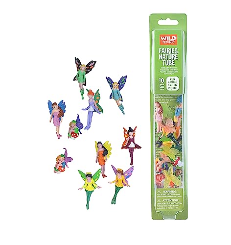 Wild Republic Fairy Figurines Tube, Fairy Toys, Ten Fairy Figures with Five Different Poses All with Different Hair and Outfit Colors , 10 Piece Set