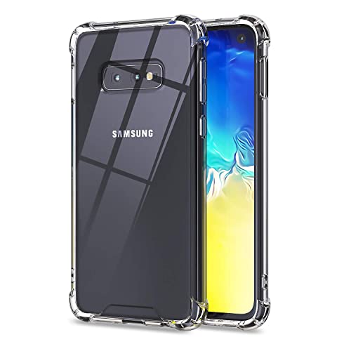 KIOMY Clear Case for Samsung Galaxy S10E, Shockproof Bumper Protective Cover with Airbags Corners Hybrid Design Hard PC Back with Flexible TPU Frame