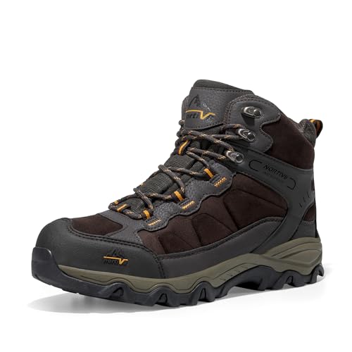 NORTIV 8 Men's Hiking Boots Waterproof Trekking Outdoor Mid Backpacking Mountaineering Shoes Size 11 M US BROWN JS19004M