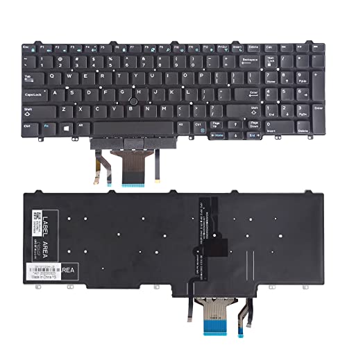 SUNMALL Replacement Keyboard with Backlit and Trackpoint Compatible with Dell Latitude E5550 E5570 E5580 E5590 E5591 5550 5570 5580 5590 5591,Precision 3510 3520 7510 7520 7710 7720