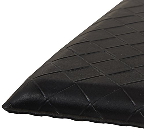Amazon Basics Rectangular Non-slip,Stain Anti Fatigue Standing Comfort Mat for Home and Office, 20 x 36 Inch, Black, 1-Pack