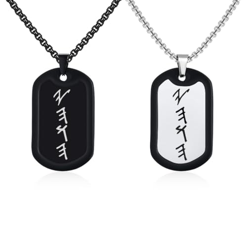 SHNIAN 2 PCS Yahuah YHWH Religious Hebrew Dog Tags Military Necklace with Black Silencers for Adults Teens Israel Jewelry Stainless Steel Gold Plated Pendant for Men Women
