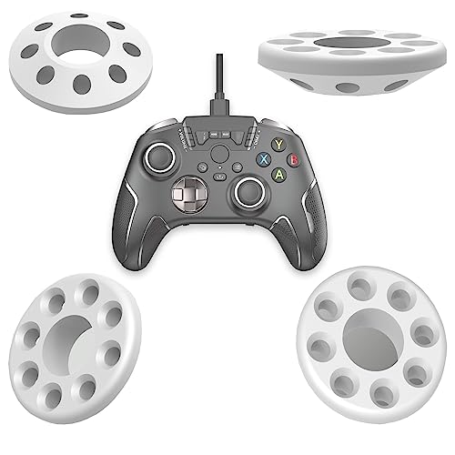 Murciful Aim Assist Target Motion Control Precision Rings for PS5,PS4,Xbox Series X/S,Xbox One,Xbox 360,Switch Pro Controller(Luminous White Silicone Soft)