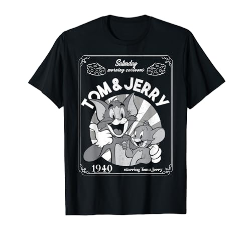 Tom And Jerry Saturday Morning Cartoons 1940 Portrait T-Shirt