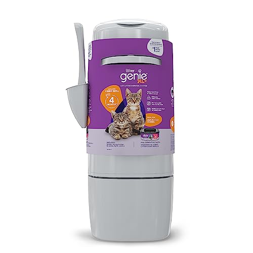 Litter Genie XL+ Pail | Cat Litter Waste Disposal System for Odor Control | Includes 1 Jumbo Refill Bag