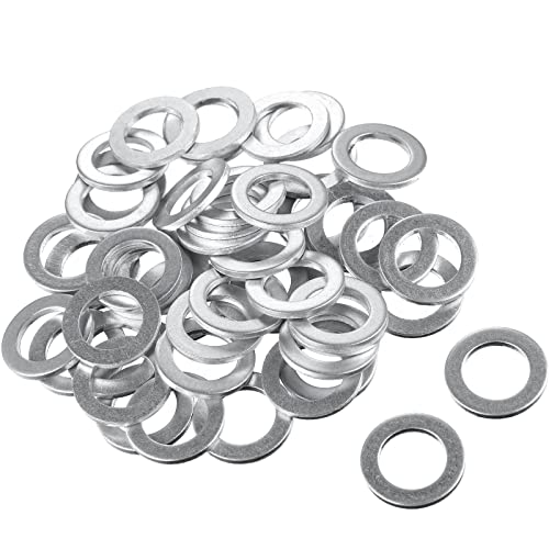 Mudder 50 Pieces Aluminum Engine Oil Crush Washers Drain Plug Gaskets (Compatible with Honda OEM Civic Part)
