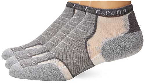 thorlos Experia Multi-Sport Thin Padded Low Cut 3 Pair Pack Socks Sockshosiery, Grey, Medium