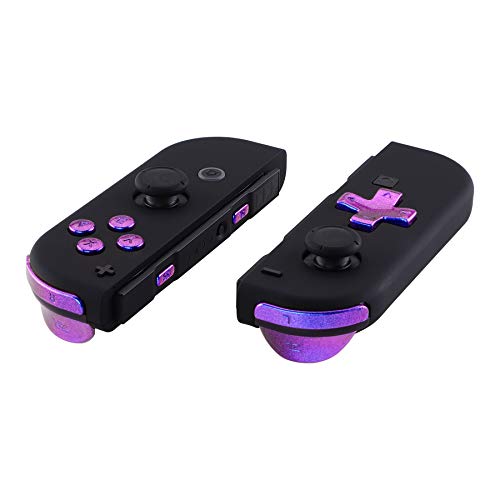 Chameleon Purple Blue D-pad ABXY Keys SR SL L R ZR ZL Trigger Buttons Springs, Replacement Full Set Buttons Kits for Nintendo Switch & OLED Joycon (D-pad ONLY Fits for eXtremeRate Joycon D-pad Shell)
