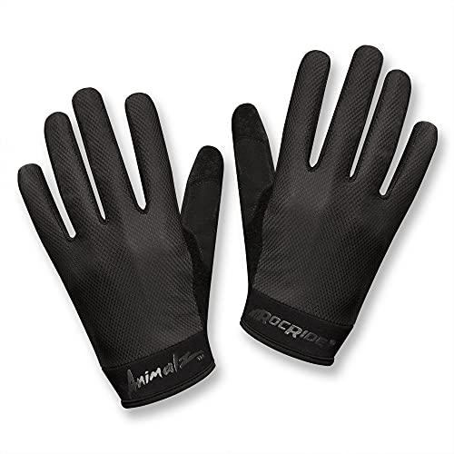 RocRide Full Finger Cycling Gloves with Screen Compatible Tips Animalz Black Raven Mens Medium.