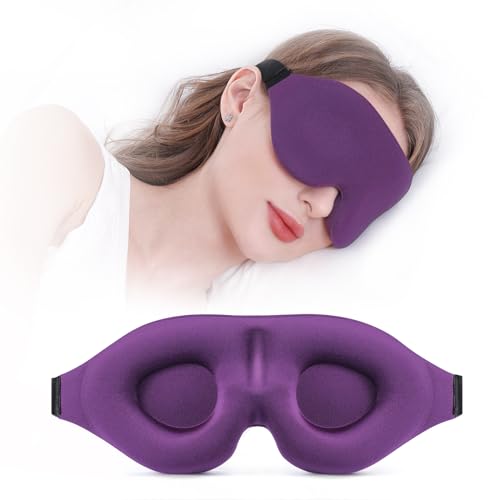 YIVIEW Sleep Mask for Side Sleeper, 100% Light Blocking 3D Sleeping Eye Mask, Soft Breathable Eye Cover for Women Men, Relaxing Zero Pressure Night Blindfold