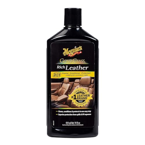 Meguiar's G7214 Gold Class Rich Leather Lotion - Cleans, Conditions & Protects for Complete Leather Care - 14 Oz Bottle