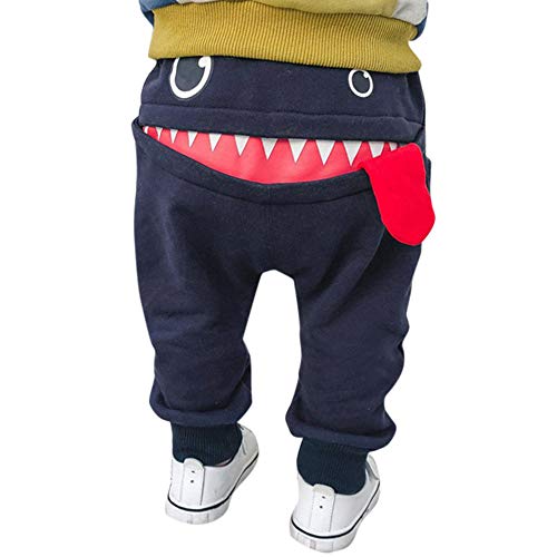 Yoyorule Children Kids Boys Girls Cartoon Shark Tongue Harem Pants Trousers Pants Shark Big Tongue Harem Pants Navy