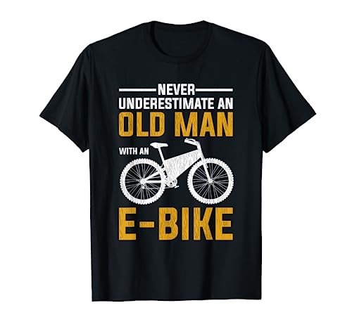 Funny Electric Bike Design Old Man With An E-Bike T-Shirt