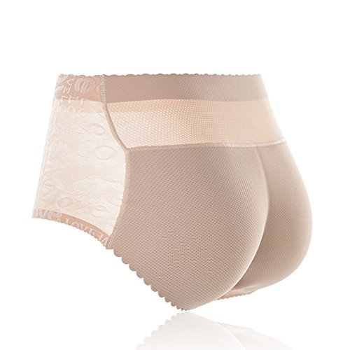 Hip Enhancer Padded Pants Shaper Seamless Fake Ass Pads Panties Buttocks Push Up Lingerie Women Underwear Butt Up Briefs (Its Too Small Pls Check Size Chart Before Purchase)(Beige, M)