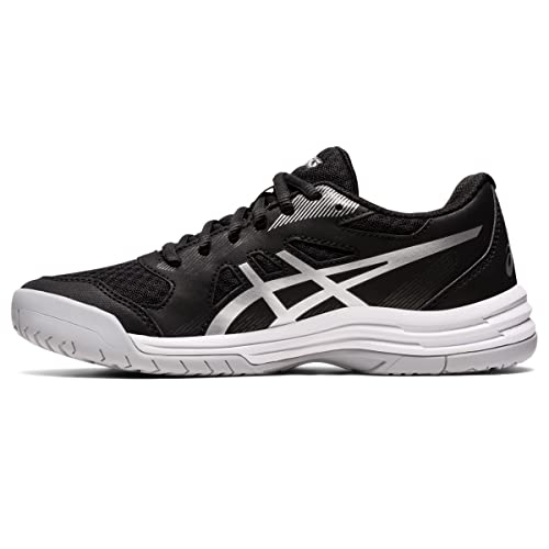 ASICS Women's Upcourt 5 Volleyball Shoes, 8.5, Black/Pure Silver