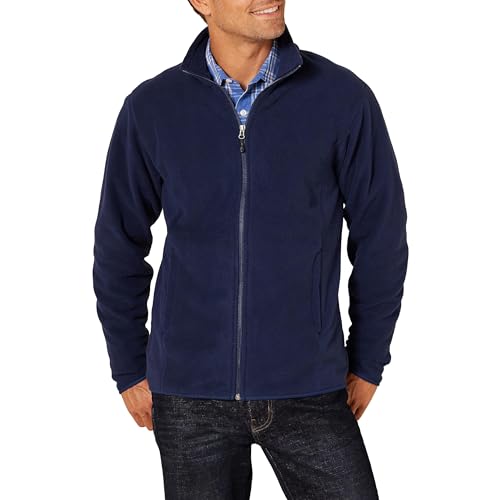 Amazon Essentials Men's Full-Zip Fleece Jacket (Available in Big & Tall), Navy, Medium